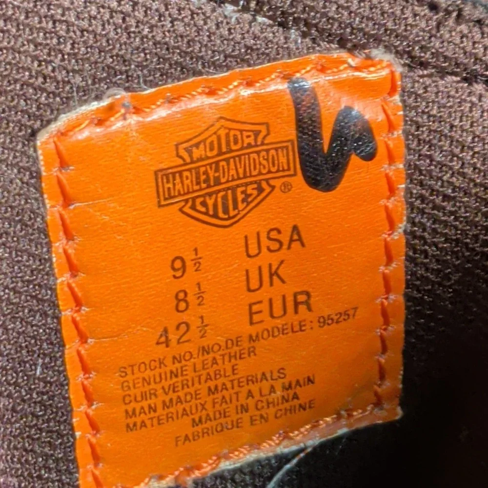Harley-Davidson Boots Mens Size 9.5 Brown Leather Biker Riding Motorcycle 95257